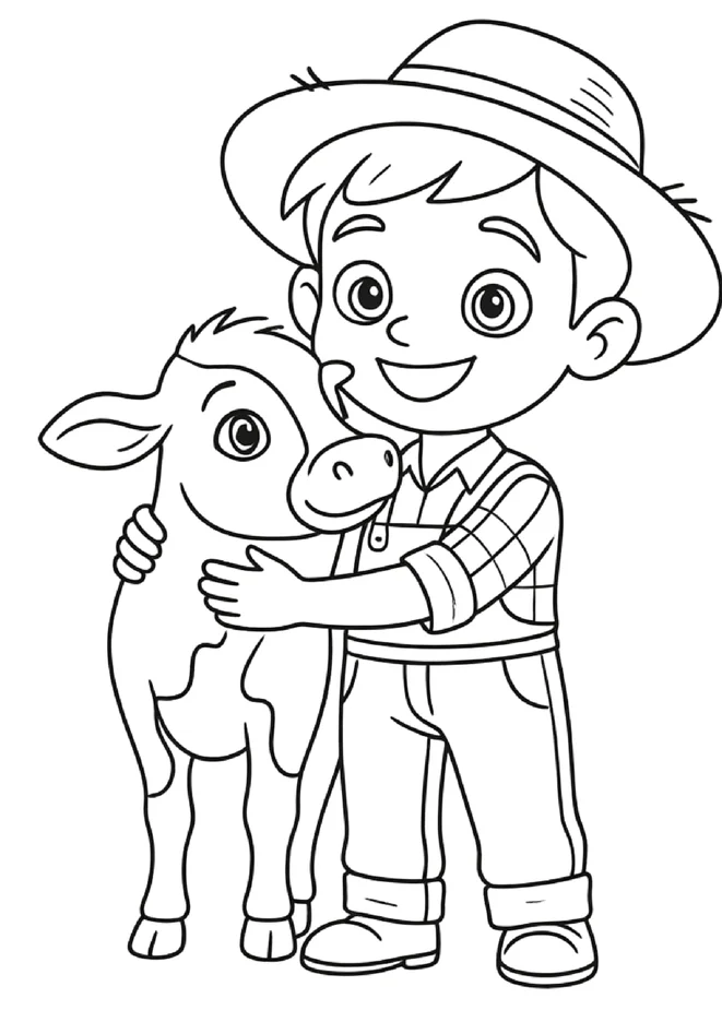 desenho de caipira menino para colorir e imprimir para imprimir e colorir - imagem 5